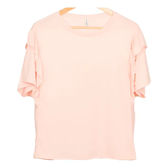 Remera Nano De Modal Con Volados, #5823 Madison