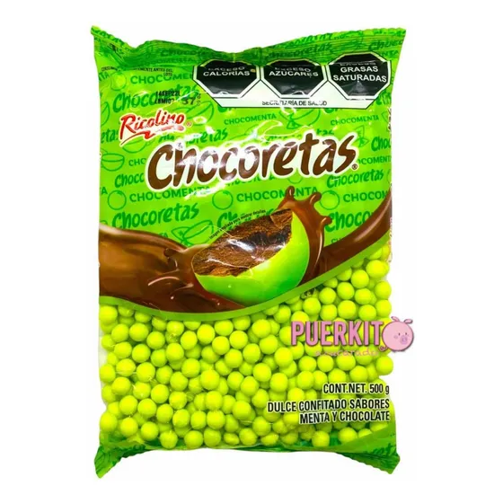 Chocoretas 500g Ricolino Sabor Menta Y Chocolate Confitado