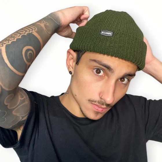  Gorro Rasa Marinheiro Canelado Touca Docker Curta Tricô Lã