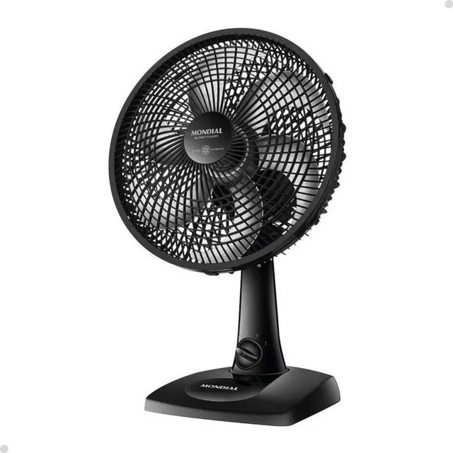 Ventilador Mondial Vsp-30 Turbo Preto Com 6 Pás 