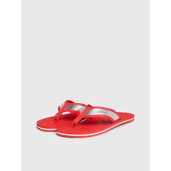 Sandalias Rojas Con Detalles Metálicos Calvin Klein