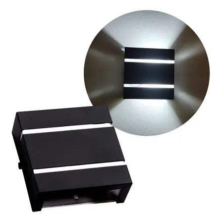 Arandela Externa 2 Foco 2 Frisos Parede Alumínio Ar1112 Full