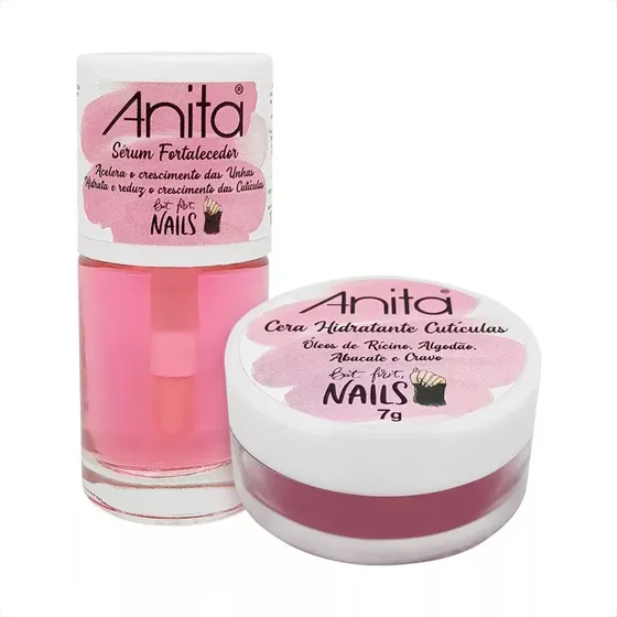 Kit Fortalecedor De Unhas Anita Serum E Cera Hidratante Cor Kit Fortalcedores