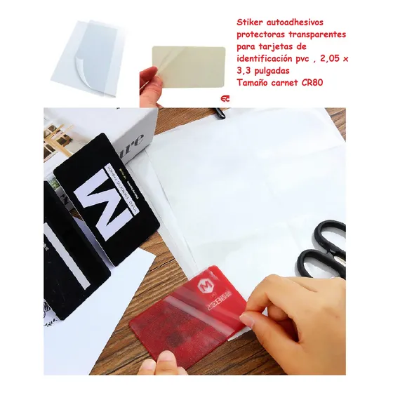 Stiker Adhesivo Overlay Transparente Cr80 Tamaño Carnet 