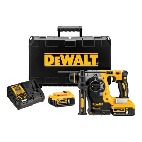 Taladro Rotomartillo 1'' 20v Max + 2bat 5ah Dewalt Dch273p2 Color Amarillo/Negro