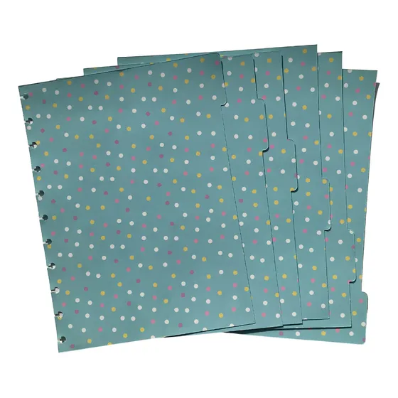 6 Divisórias P/caderno De Disco Pequeno A5 - (8 Furos)