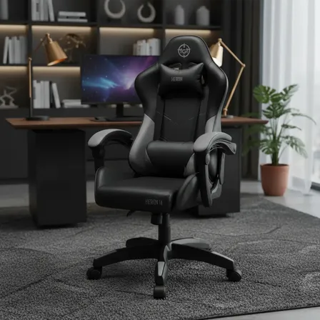 Cadeira Gamer Tgt Heron M, Preto, Tgt-hrm-bk02 Couro Sintético