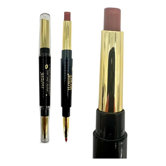Lápiz Labial Con Delineador De Labios Doble Punta