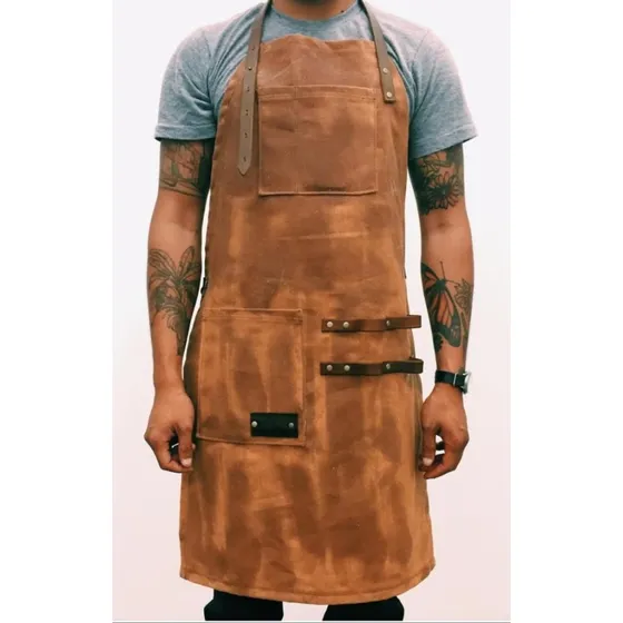 Delantal Fabricado En Cuero Legítimo Unisex
