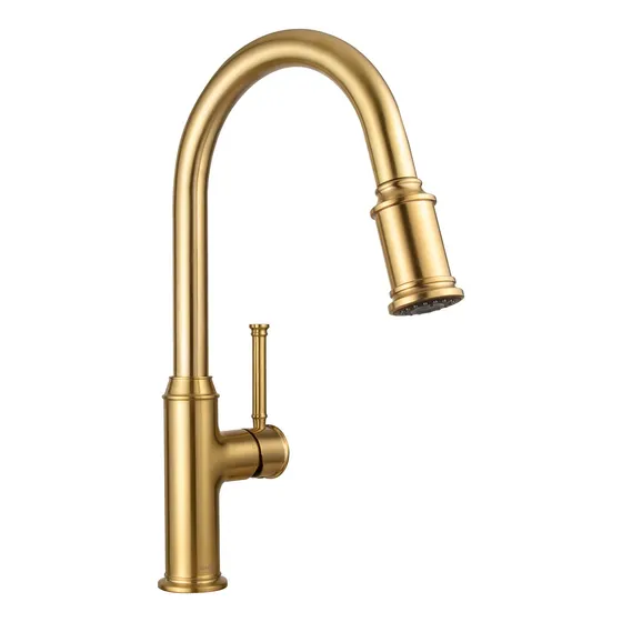 Grifo Cocina Dorado Cepillado Pulverizador Extraible Una 1 3
