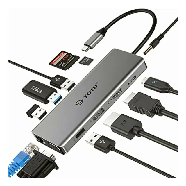Totu Hub Usb C, Concentrador 13 En 1 Tipo C Actualizado A 4k
