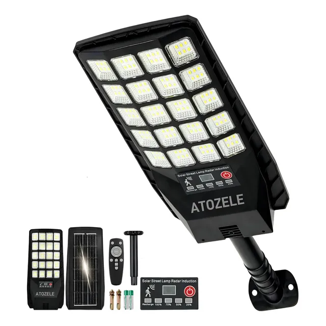 Lámparas Luz Solar Exterior Jardín Luminaria Led Solar ATOZELE 800W 4000mAh IP67 con Control Remoto
