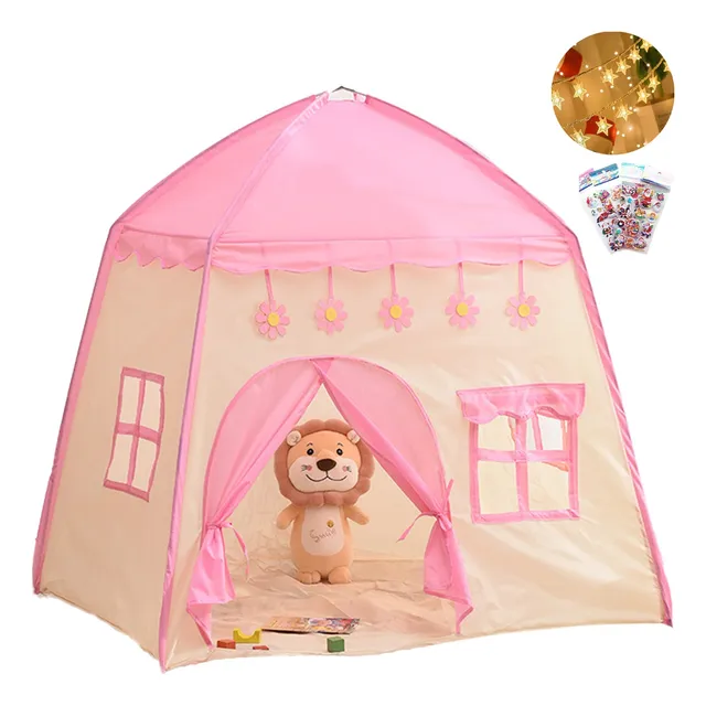 Casita Para Niños Niña Carpa Princesa Tienda Juego 10m Luces