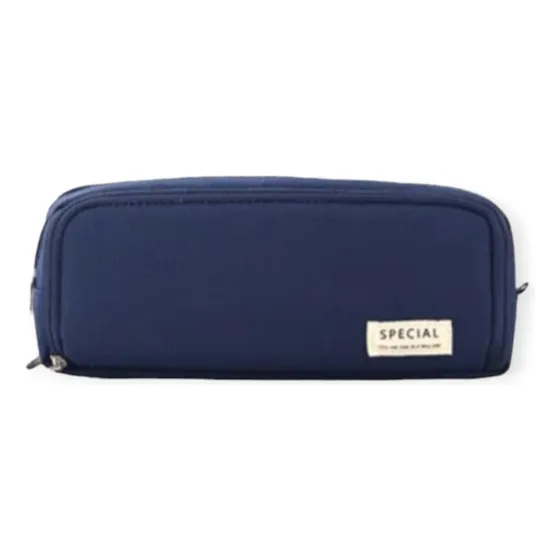 Estojos Escolar Com 3 Compartimentos/ Angoo Special Cor Azul-escuro Azul Escuro