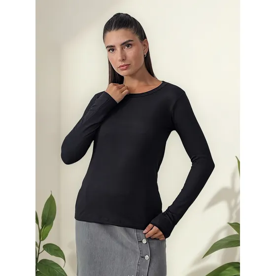 Remera Manga Larga Mujer Cuello Redondo Talles Colores 