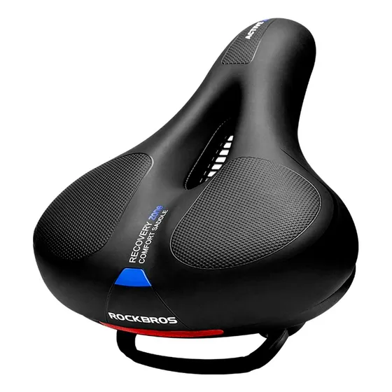 Asiento Gel Bicicleta Ultra Cómodo Paseo Rockbross Aq6090 Ancho 220 Mm Color Azul Largo 260 Mm