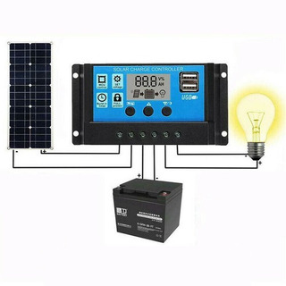 100w Panel Solar 40a Controlador Lcd 12v Cargador De BaterĂ 100w Panel Solar 40a Controlador Lcd 12v Cargador De BaterĂ
