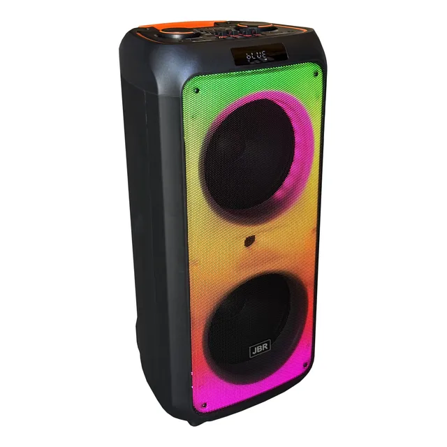 Parlante Portatil 2x10  Con Bateria 2 Microfonos Luces Led