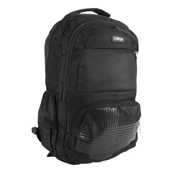 Mochila Gran Capacidad Portanotebook Viaje Detalles Reforzada Happy Buy Color Negro 10011