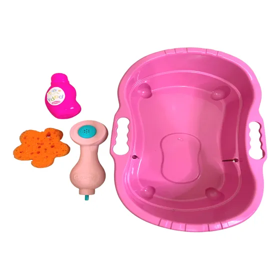 Banheira Para Boneca Com Chuveirinho Sai Agua Com Acessórios