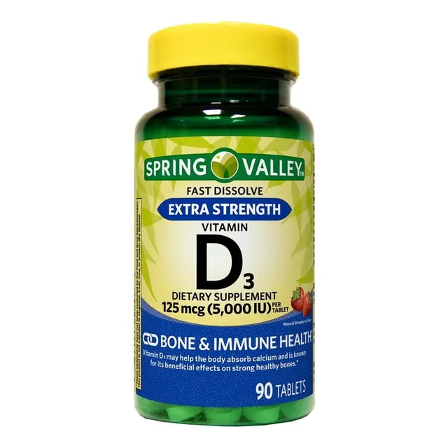 Spring Vallet Vitamina D3 125mcg 5000iu 90 Tabletas Fresa