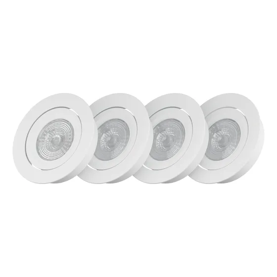 Spot Led Embutir Pack X4 Techo Redondo 5w Black+decker
