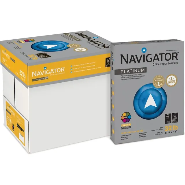 Office Paper Navigator Platinum 99, Brillo, 32 Libras, A4 20