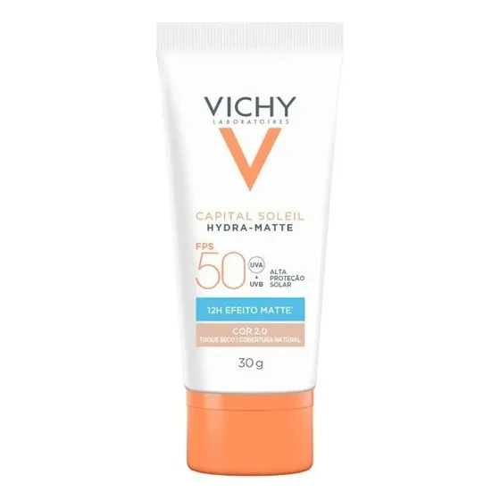 Protetor Solar Facial Vichy Hydra-Matte FPS 50 Cor 2.0 30g