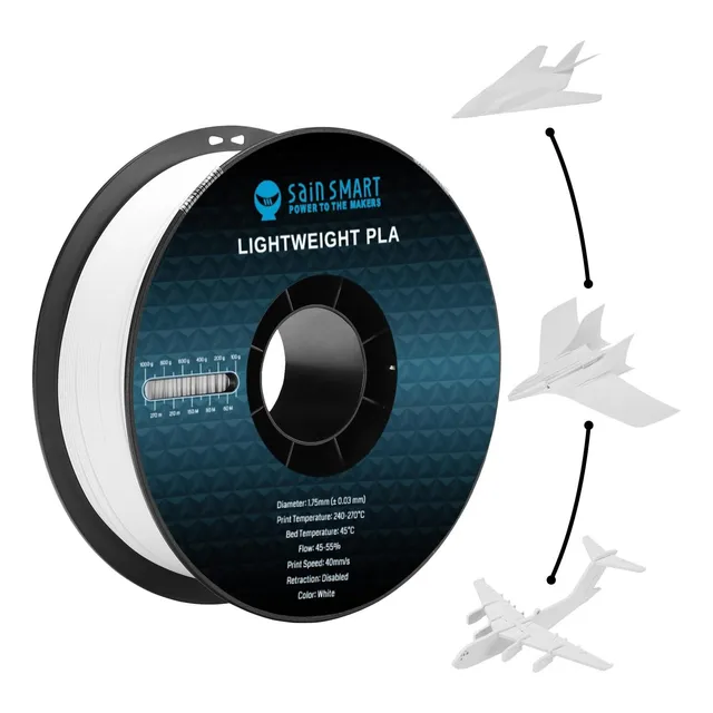 Filamento De Peso Ligero De Sainsmart 1.75 Mm, Lw-pla De Baj