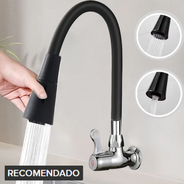 Torneira Gourmet Luxo Flexível Cozinha Parede 2 Jatos Pia Cor Preto - Marca Camperluz Torneira Gourmet Luxo Flexível Cozinha Parede 2 Jatos Pia Cor Preto - Marca Camperluz