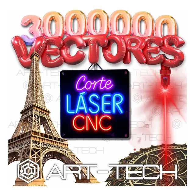 3,000,000 Vectores Corte Laser, Fibra Optica, Router Cnc