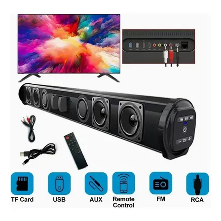 Soundbar Bluetooth Para Tv Com Usb E Aux Preto 127/220v 20hz-20khz