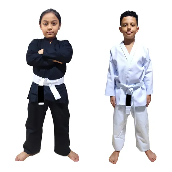 Kimono Jiu-jitsu Trançado  Infantil  Acompanha Faixa Tarja