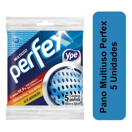 Pano Multiuso Perfex 5 Unidades Ypê Azul