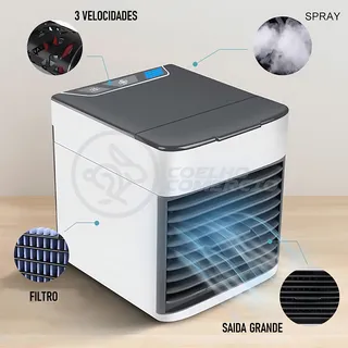 Mini Ar Condicionado PortĂĄtil Arctic Air Cooler Umidificador Climatizador Led Cor Branco 110v/220v 30w Para Casa Carro EscritĂłrio - Ecommshops Mini Ar Condicionado PortĂĄtil Arctic Air Cooler Umidificador Climatizador Led Cor Branco 110v/220v 30w Para Casa Carro EscritĂłrio - Ecommshops