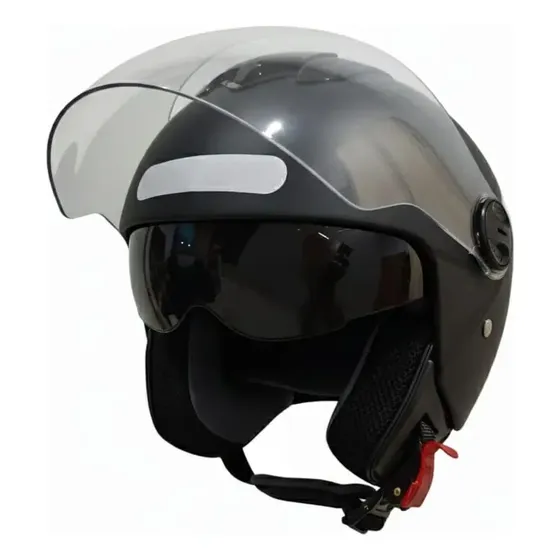 Capacete Aberto Pro Tork New Atomic Elite 56, Preto Fosco com Viseira Solar
