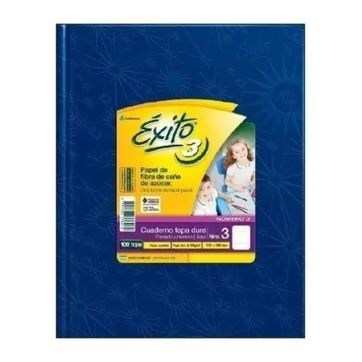 Cuaderno Exito E3 Tapa Dura Cuadro 48 Hojas 3 Colores