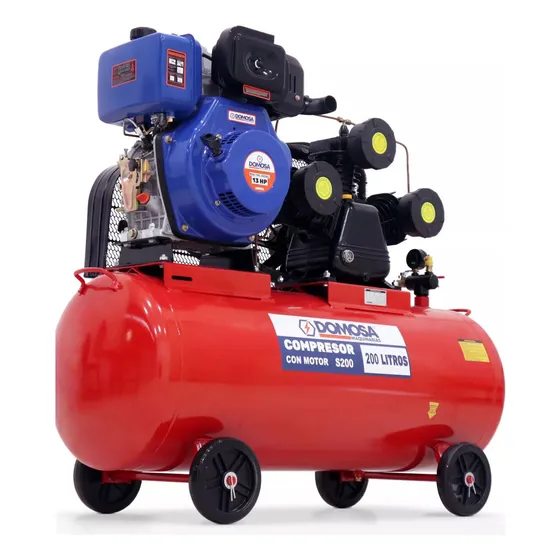 Compresor De Aire A Gasoil Domosa 13 Hp, 200lts. 170 Psi.
