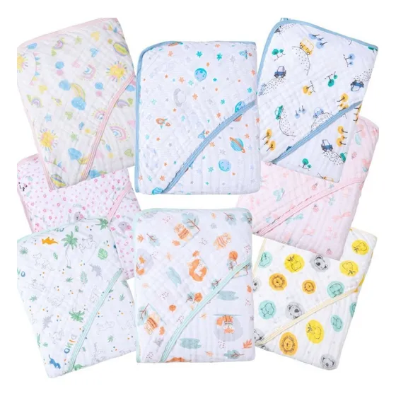 Toalha De Banho Fralda Soft Com Capuz Para Bebê Dupla Camada