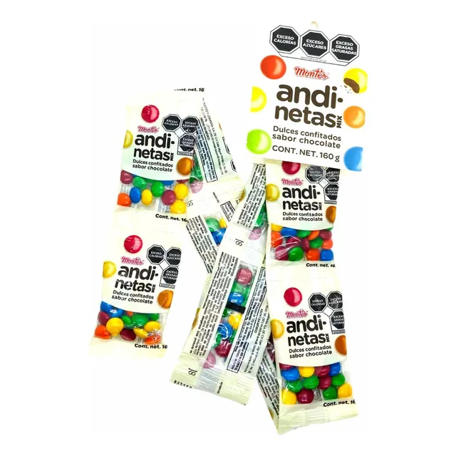 Andinetas Chocolate Confitado Tipo Lunetas Tira 10 Pza 16g