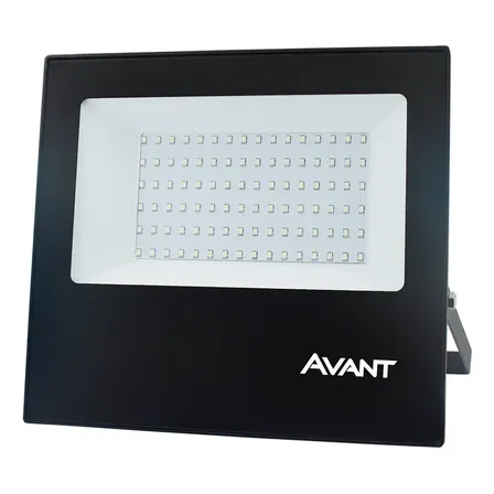 Refletor Led Slim 100w 6500k Branco Frio Ip65 A Prova D'água Preto Cod: 259601373 Avant 127/220v