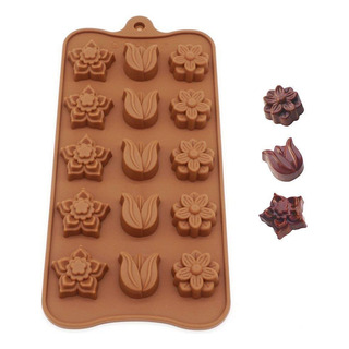 Molde Silicona Floral 15 Mini Cavidades - Chocolates Gomitas Molde Silicona Floral 15 Mini Cavidades - Chocolates Gomitas