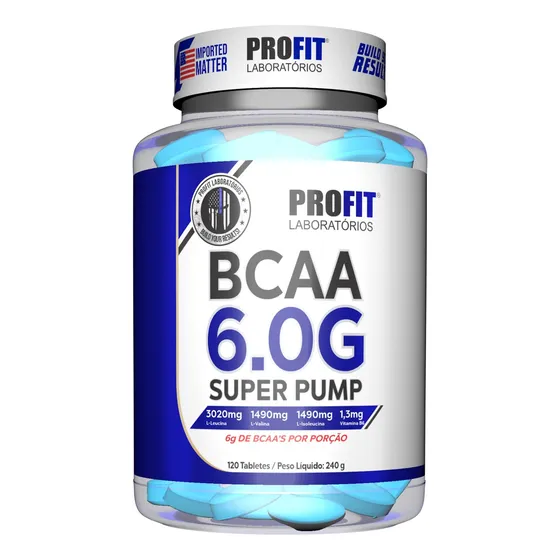 Bcaa 6.0 Gramas Super Pump Ultra Concentrado 120tab Profit F Sabor Natural