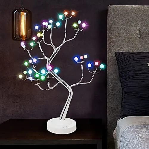 Árbol Bonsái De Mesa Que Cambia De Color Rgb, 36 Luce...