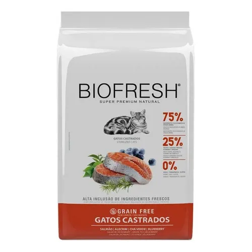 Alimento castrado para gatos adultos Biofresh con sabor a salmón, 1,5 kg
