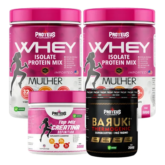 Kit N°117 Whey Protein Feminino Mulher Creatina Termogênico