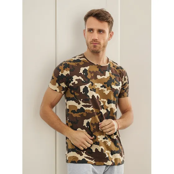 Remera Hombre Cuello Redondo Full Estampada