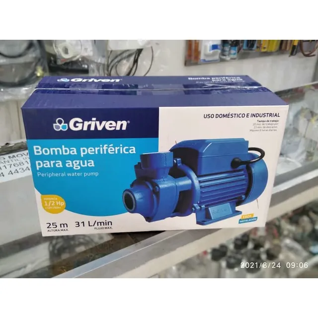 Bomba Agua Marca Griven 1/2 Hp 110v 31 L/min