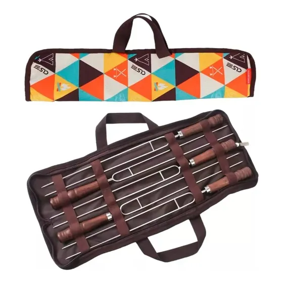 Set Fierros Para Anticuchos Naranja Pinchos Para Anticucho Acero Inoxidable Set 5 De Brochetas Forma De U Arcashopping Set 5 Brochetas En Forma De U Para Asado Pinchos Anticucho