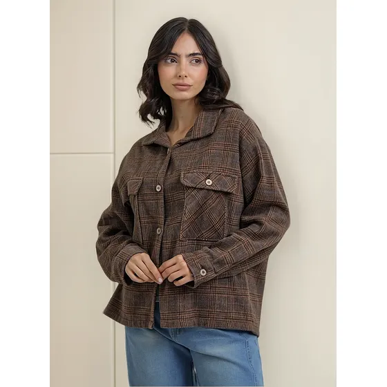 Camisaco Cuadros Mujer Soluna Moda Estilo Comodidad